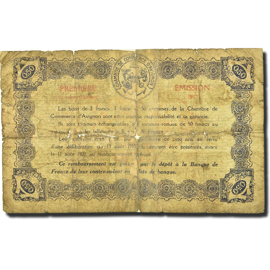 France, 50 Centimes, 1915, 1915-08-11, VG(8-10)