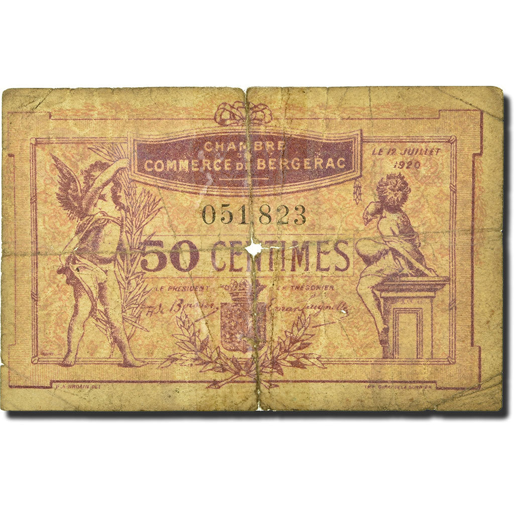 França, 50 Centimes, 1920, 1920-07-12, VG(8-10)