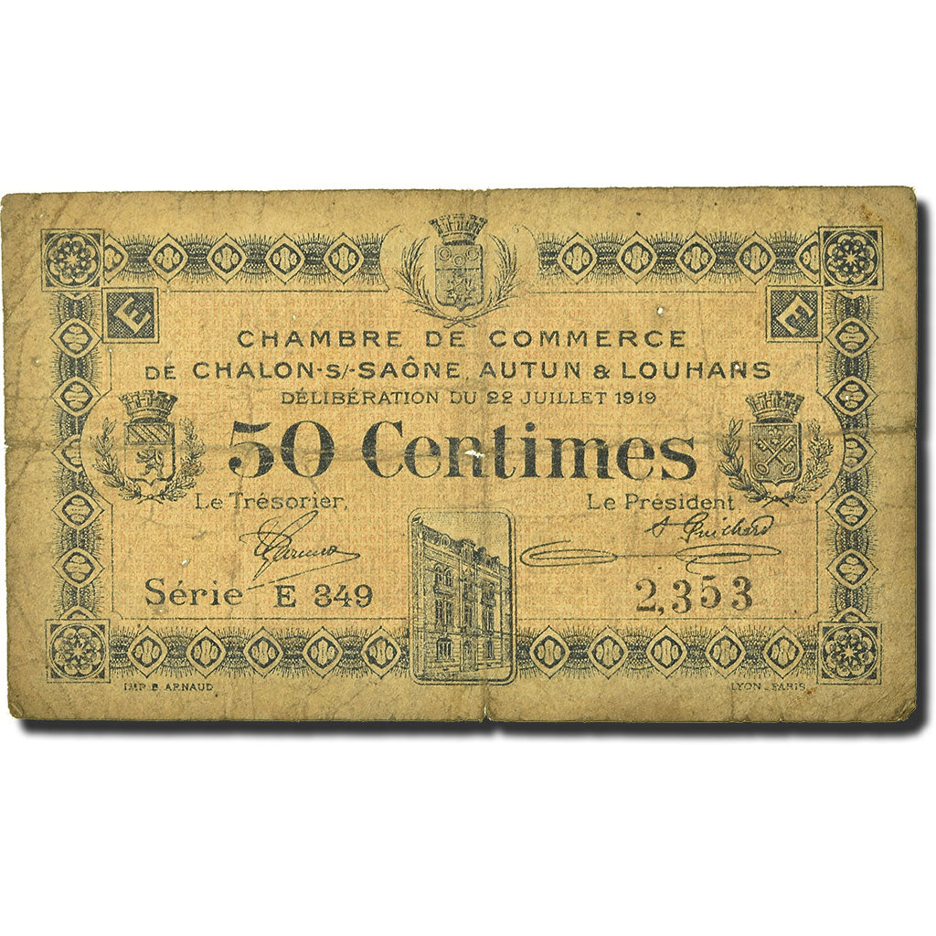 França, 50 Centimes, 1919, 1919-07-22, VG(8-10)