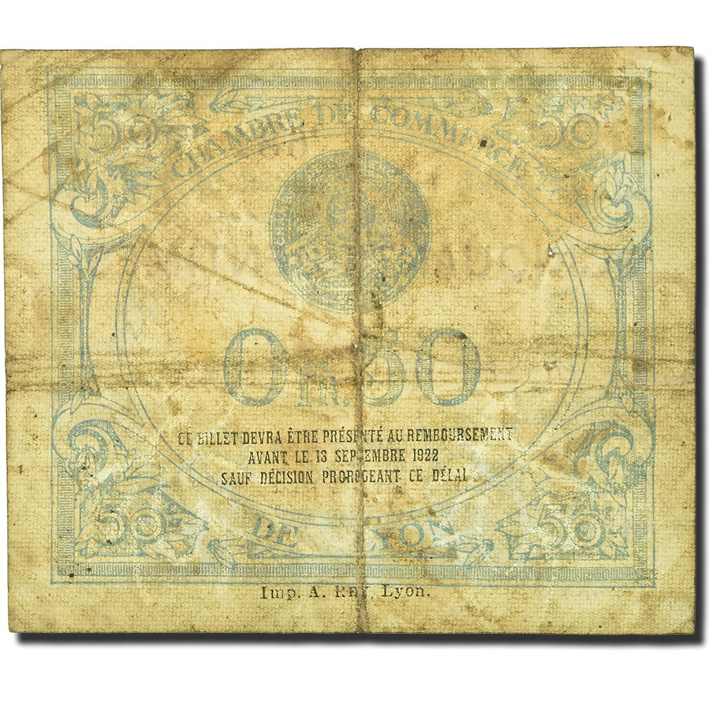 França, 50 Centimes, 1917, 1917-09-13, VG(8-10)