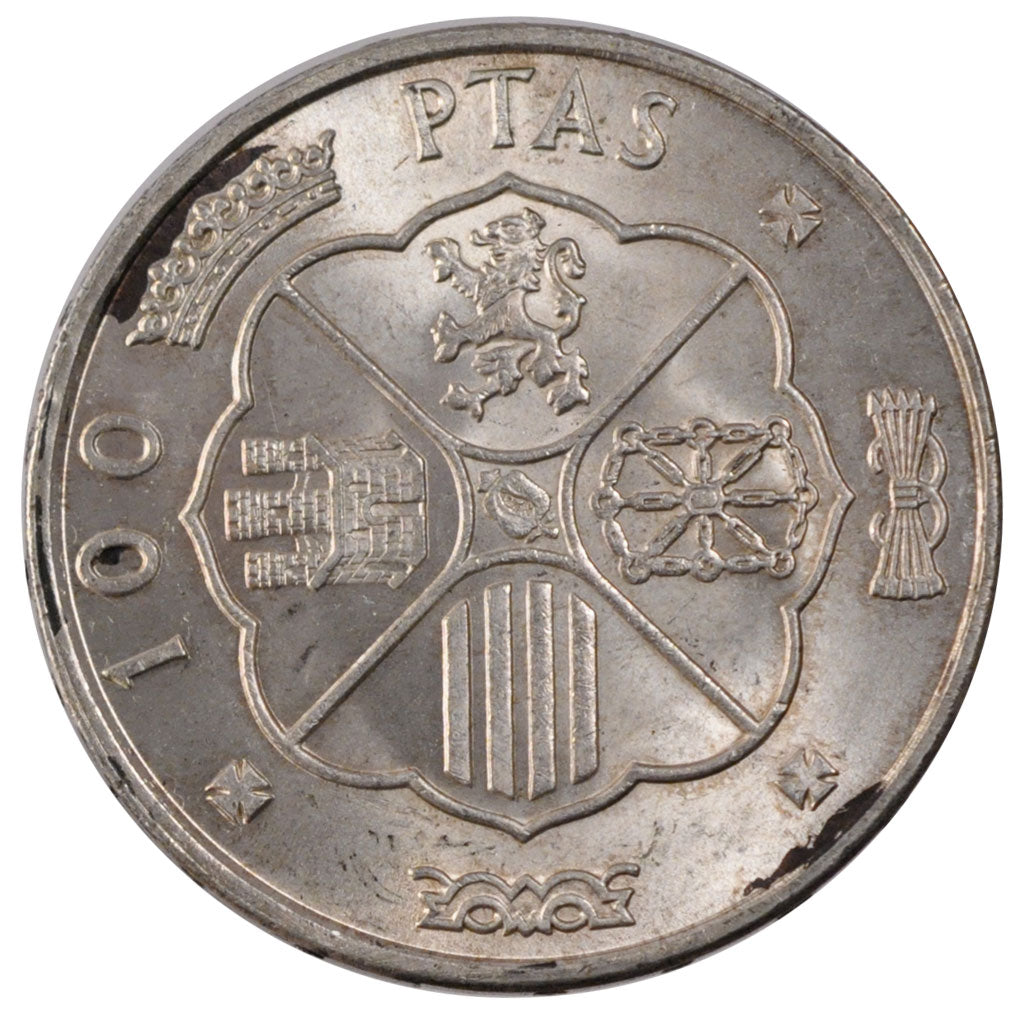 SPAIN, 100 Pesetas, 1966, KM #797, MS(60-62), Silver, 34, 19.00