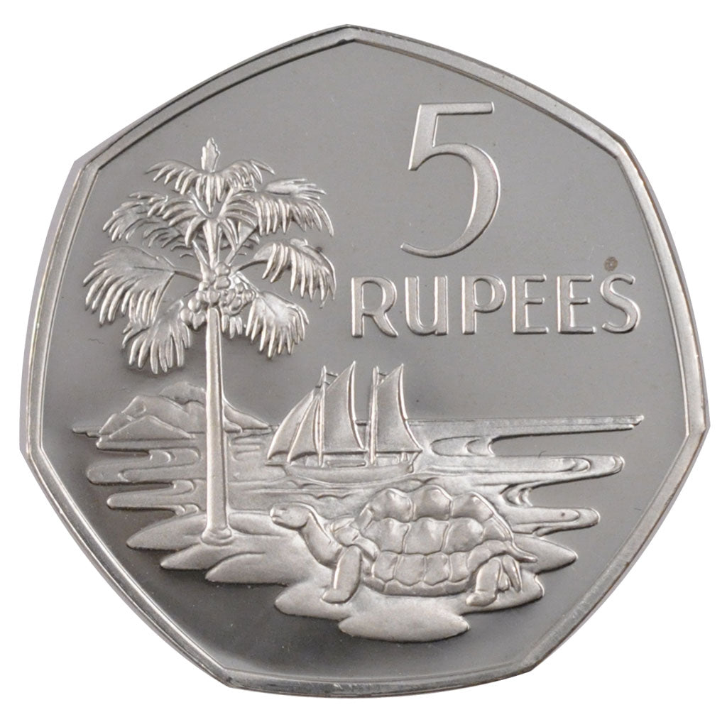 SEYCHELLES, 5 Rupees, 1972, British Royal Mint, KM #19a, MS(65-70), Silver, 30,.