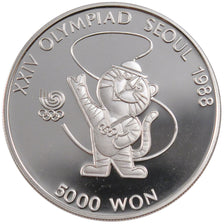 Munten, KOREA - ZUID, 5000 Won, 1986, FDC, Zilver, KM:54
