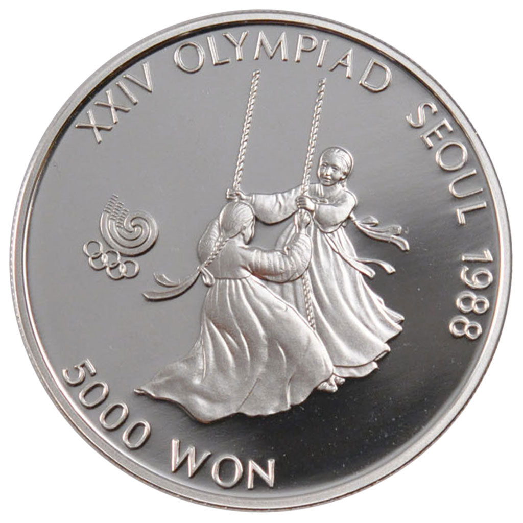 KOREA-SOUTH, 5000 Won, 1987, KM #67, MS(65-70), Silver, 32, 16.81