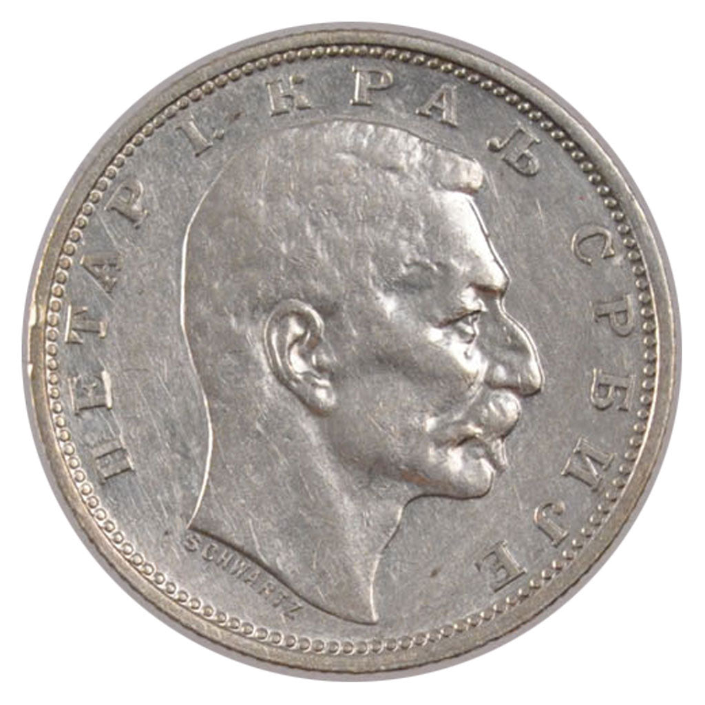 Moneta, Serbia, Peter I, Dinar, 1912, SPL, Argento