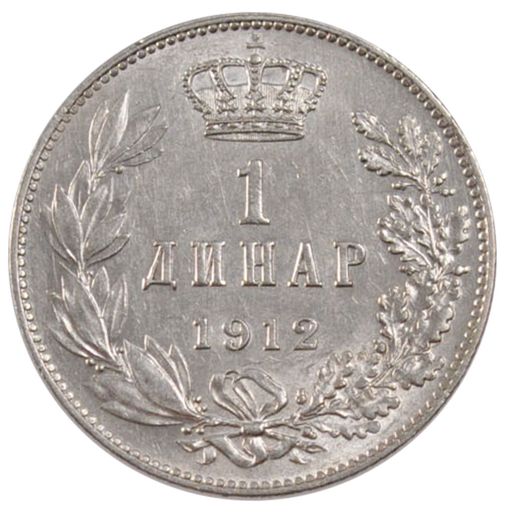 Coin, Serbia, Peter I, Dinar, 1912, MS(60-62), Silver, KM:25.1
