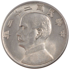 CHINA, REPUBLIC OF, 1 Dollar, 1933, KM #345, AU(55-58), Silver, 26.70