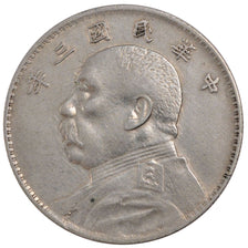 CHINA, REPUBLIC OF, 1 Dollar, 1914, KM #329, AU(50-53), Silver, 39, 26.40