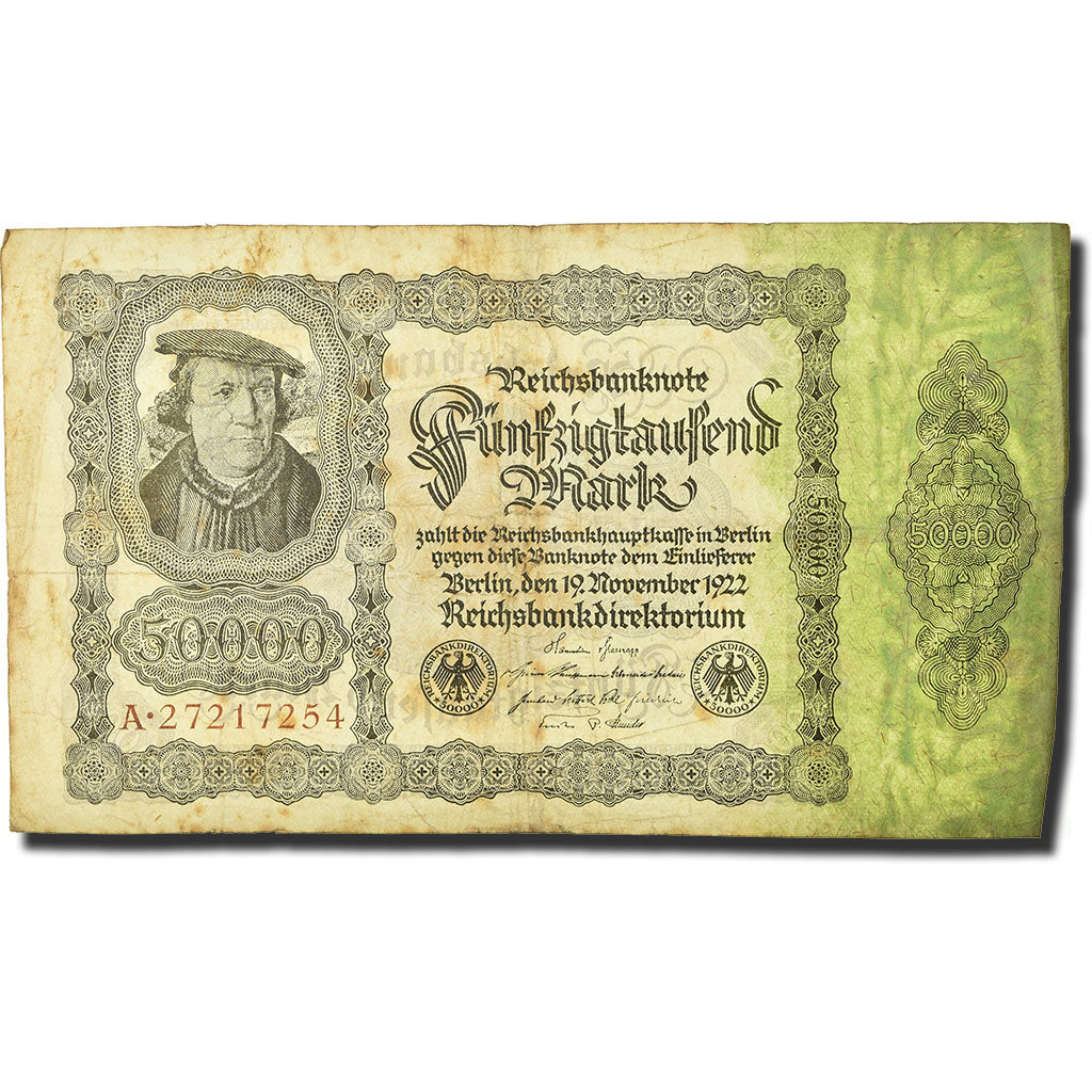 Geldschein, Deutschland, 50,000 Mark, 1922, 1922-11-19, KM:79, SGE