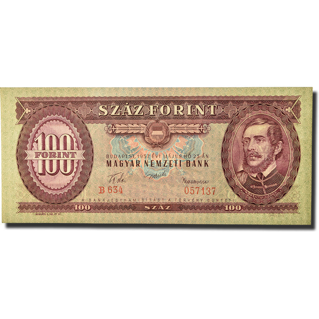 Banknote, Hungary, 100 Forint, 1957, 1957-05-23, KM:171a, UNC(64)