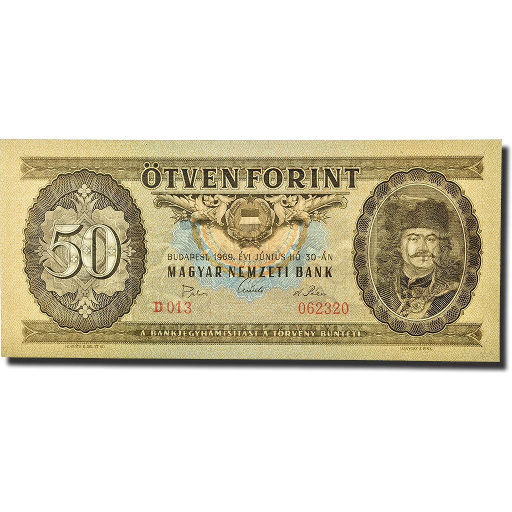 Banknote, Hungary, 50 Forint, 1969, 1969-06-30, KM:170b, UNC(65-70)