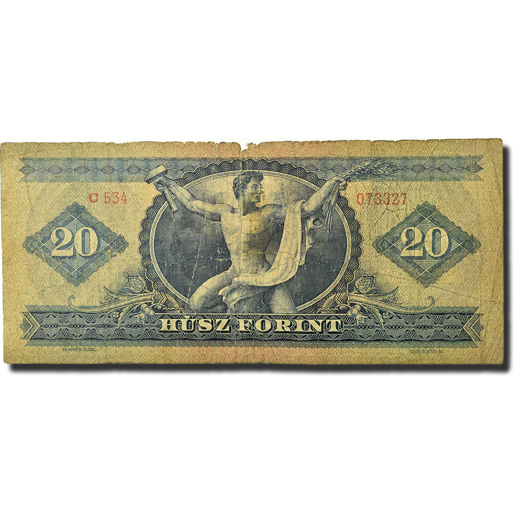 Banconote, Ungheria, 20 Forint, 1949, 1949-10-24, KM:165a, B