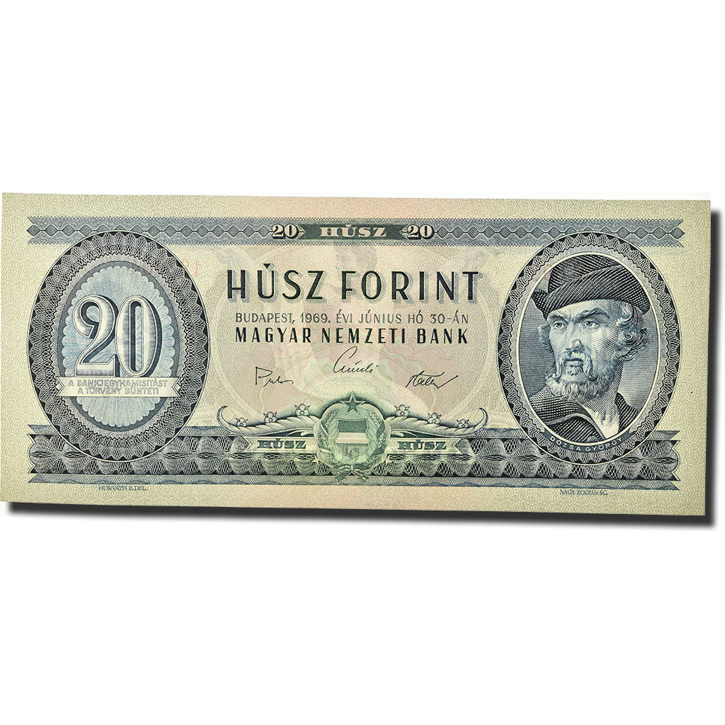 Banknot, Węgry, 20 Forint, 1969, 1969-06-30, KM:169e, UNC(65-70)