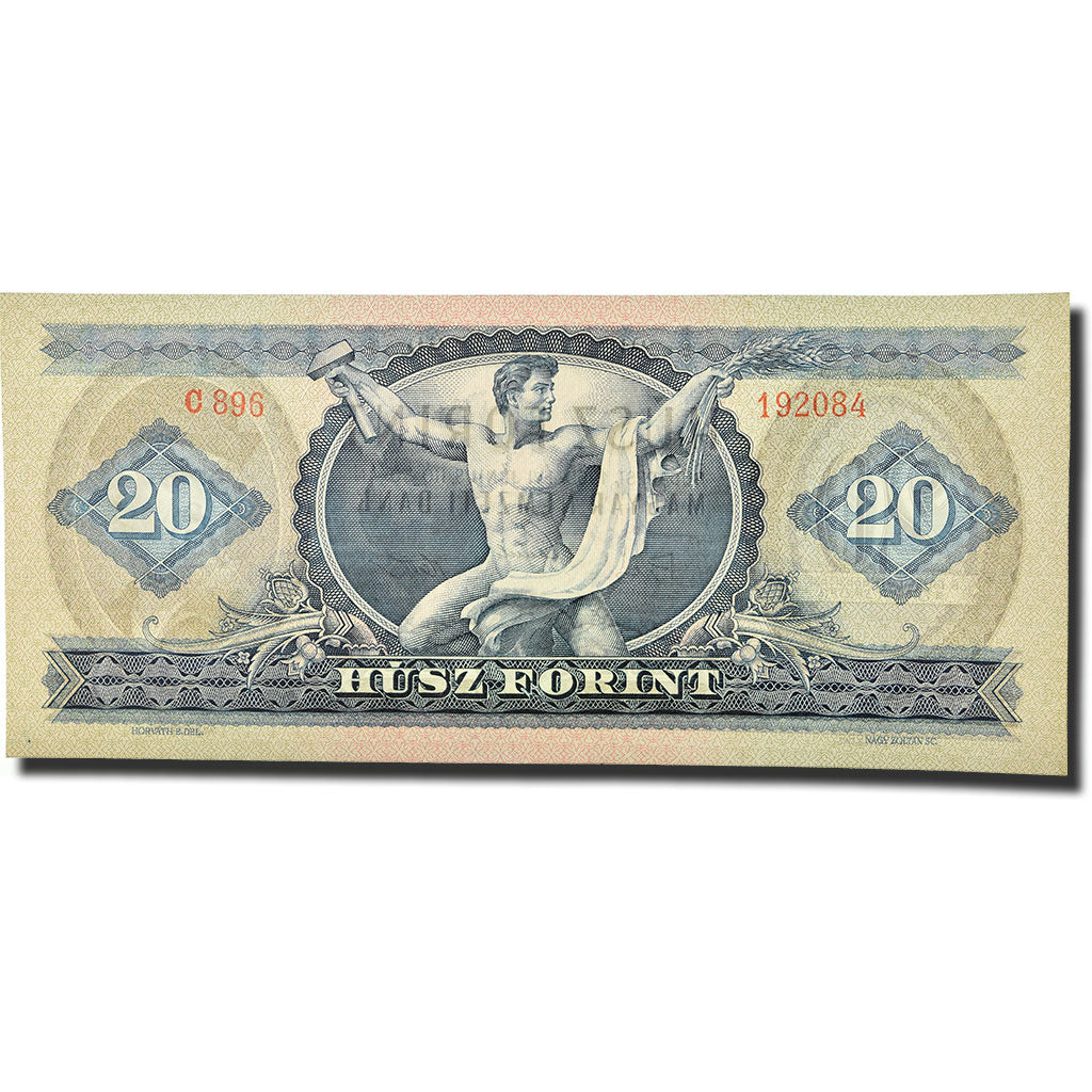 Banknot, Węgry, 20 Forint, 1969, 1969-06-30, KM:169e, UNC(65-70)