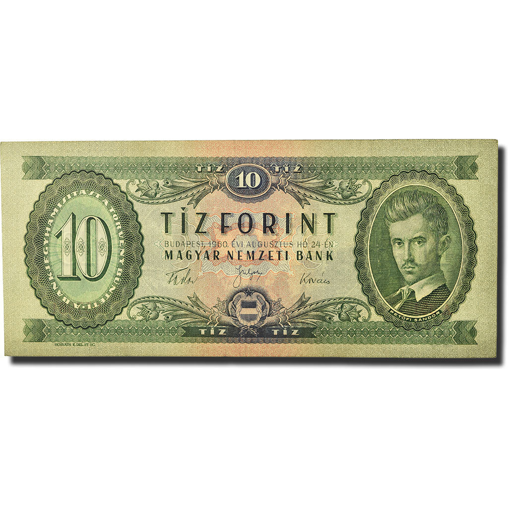 Banconote, Ungheria, 10 Forint, 1960, 1960-09-24, KM:168b, SPL