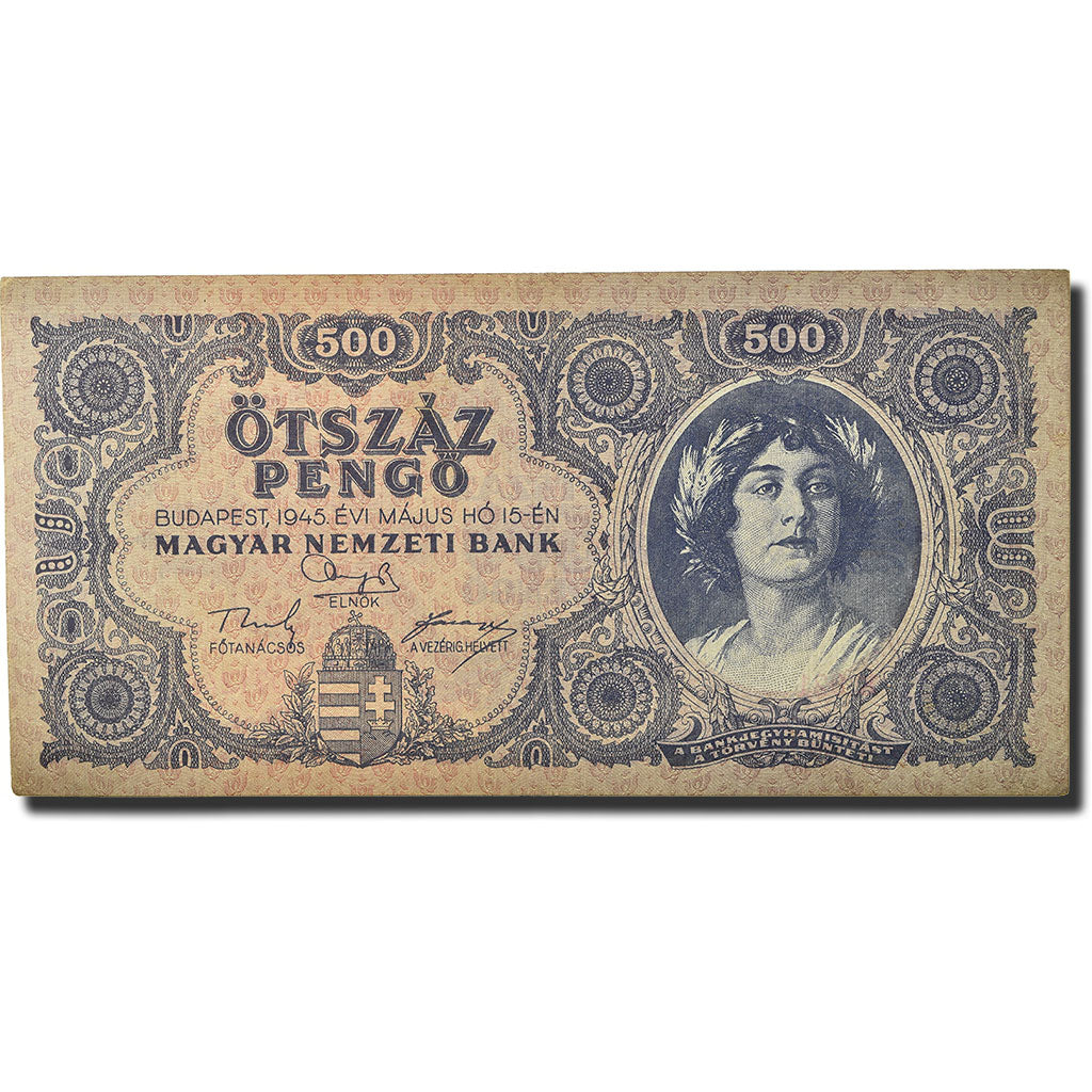 Banknot, Węgry, 500 Pengö, 1945, 1945-05-15, KM:117a, UNC(63)