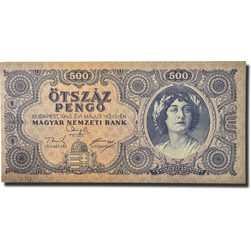 Banknote, Hungary, 500 Pengö, 1945, 1945-05-15, KM:117a, UNC(63)