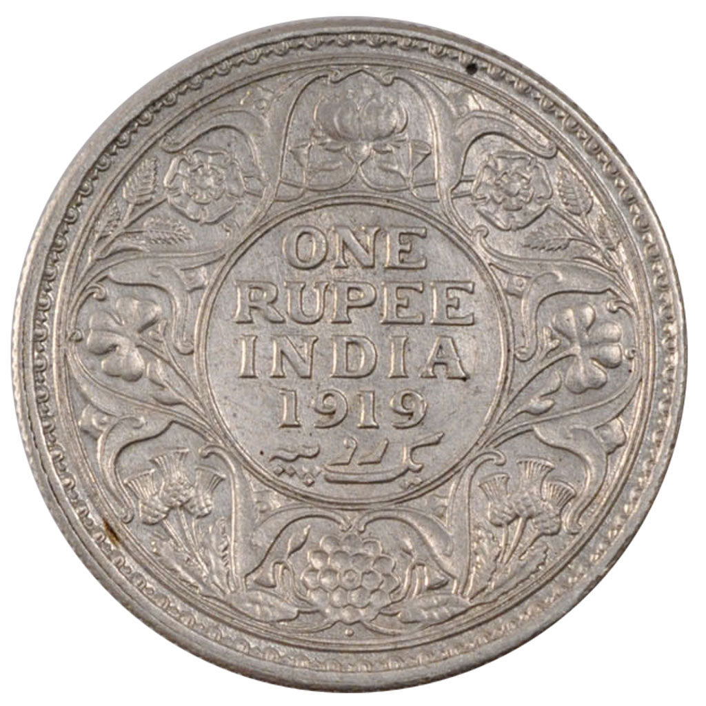 INDIA-BRITISH, Rupee, 1919, KM #524, AU(55-58), Silver, 11.66