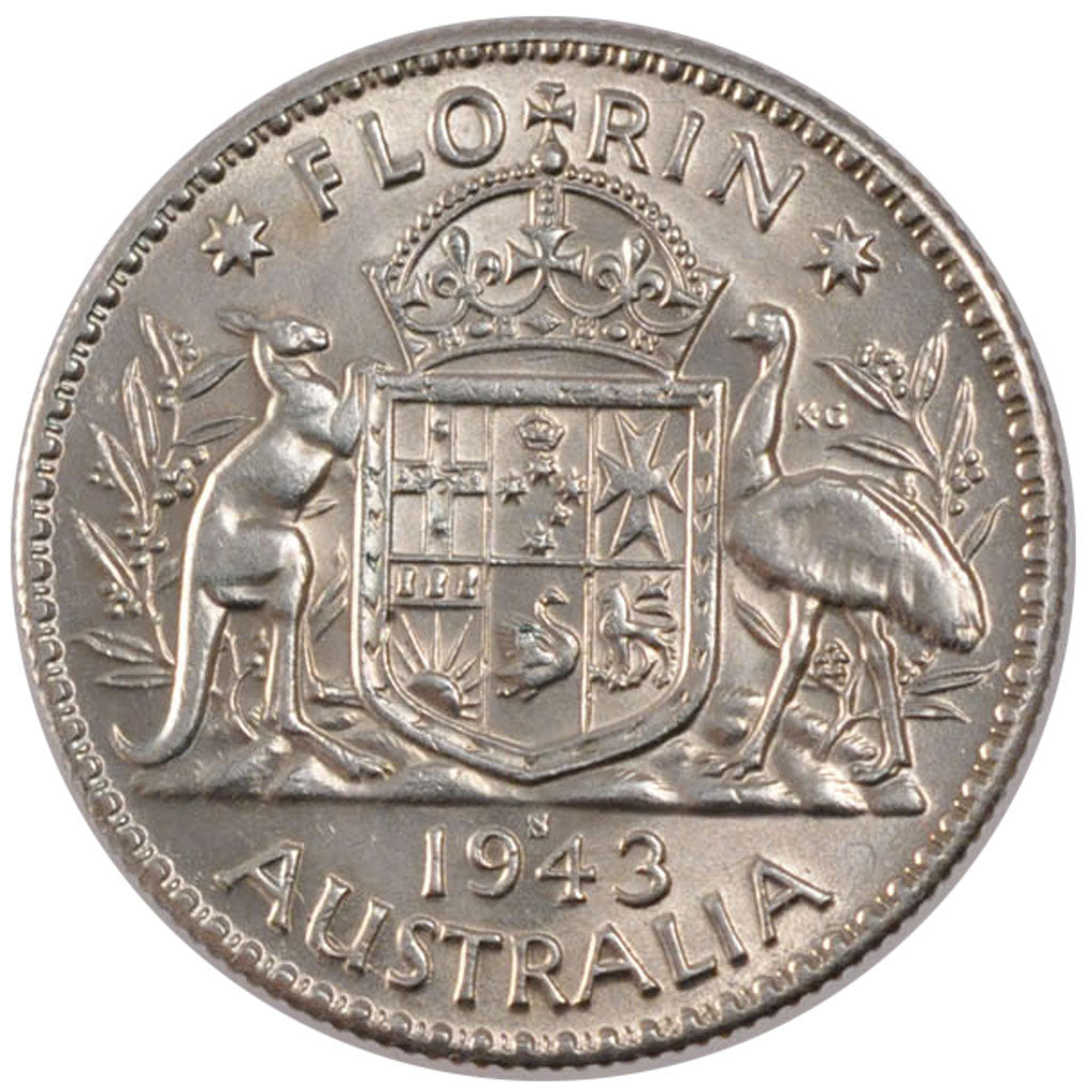 Australia, George VI, Florin, 1943, Sydney, SPL-, Argento, KM:40
