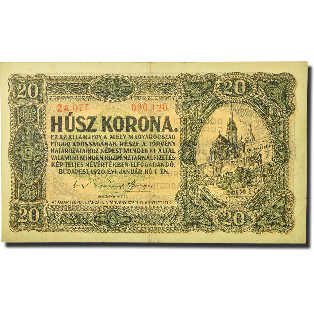 Banknote, Hungary, 20 Korona, 1920, 1920-01-01, KM:61, EF(40-45)