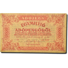 Banknote, Hungary, 1,000,000 (Egymillió) Adópengö, 1946, 1946-05-25, KM:140a