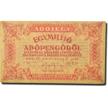 Banknot, Węgry, 1,000,000 (Egymillió) Adópengö, 1946, 1946-05-25, KM:140a
