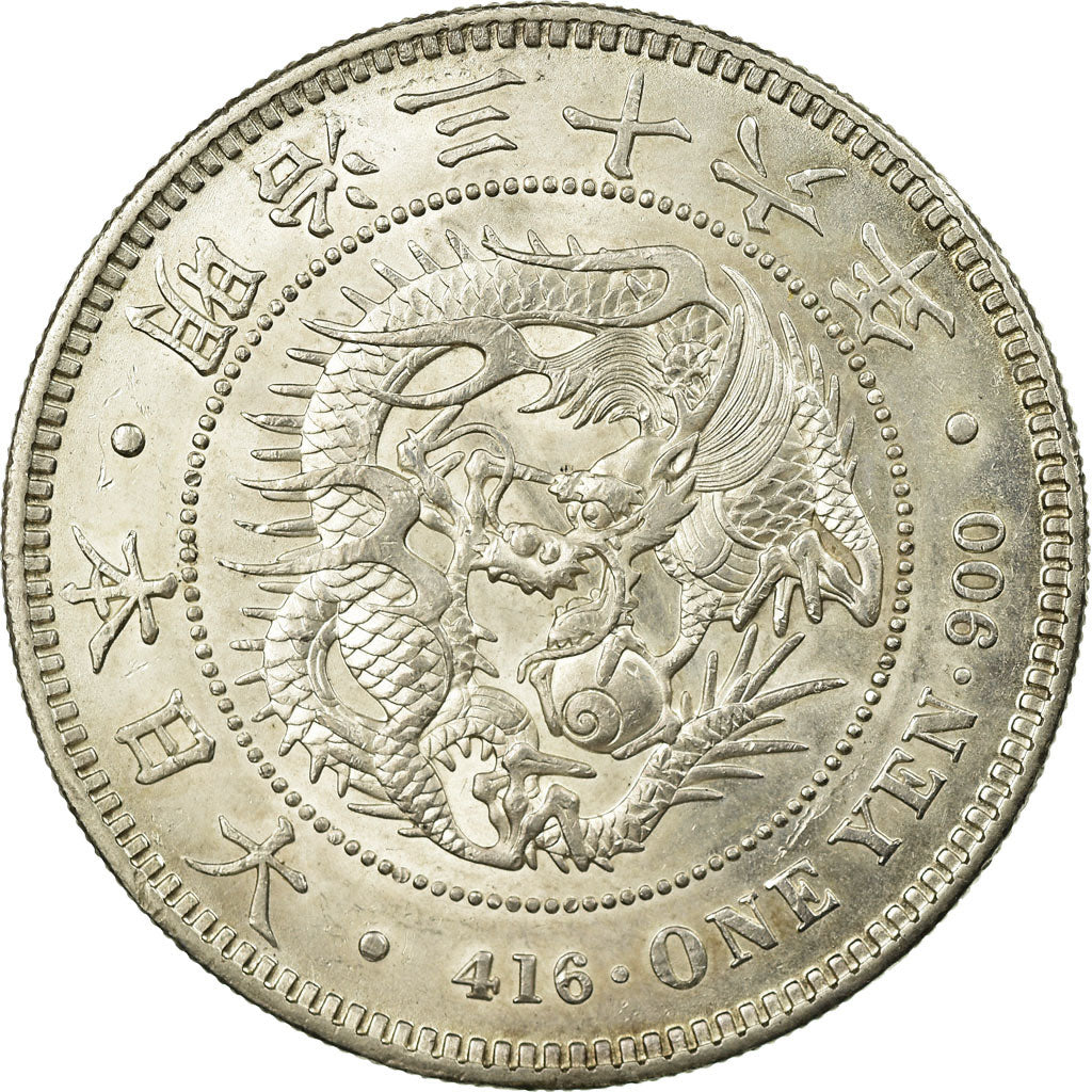 Coin, Japan, Mutsuhito, Yen, 1903, AU(55-58), Silver, KM:A25.3