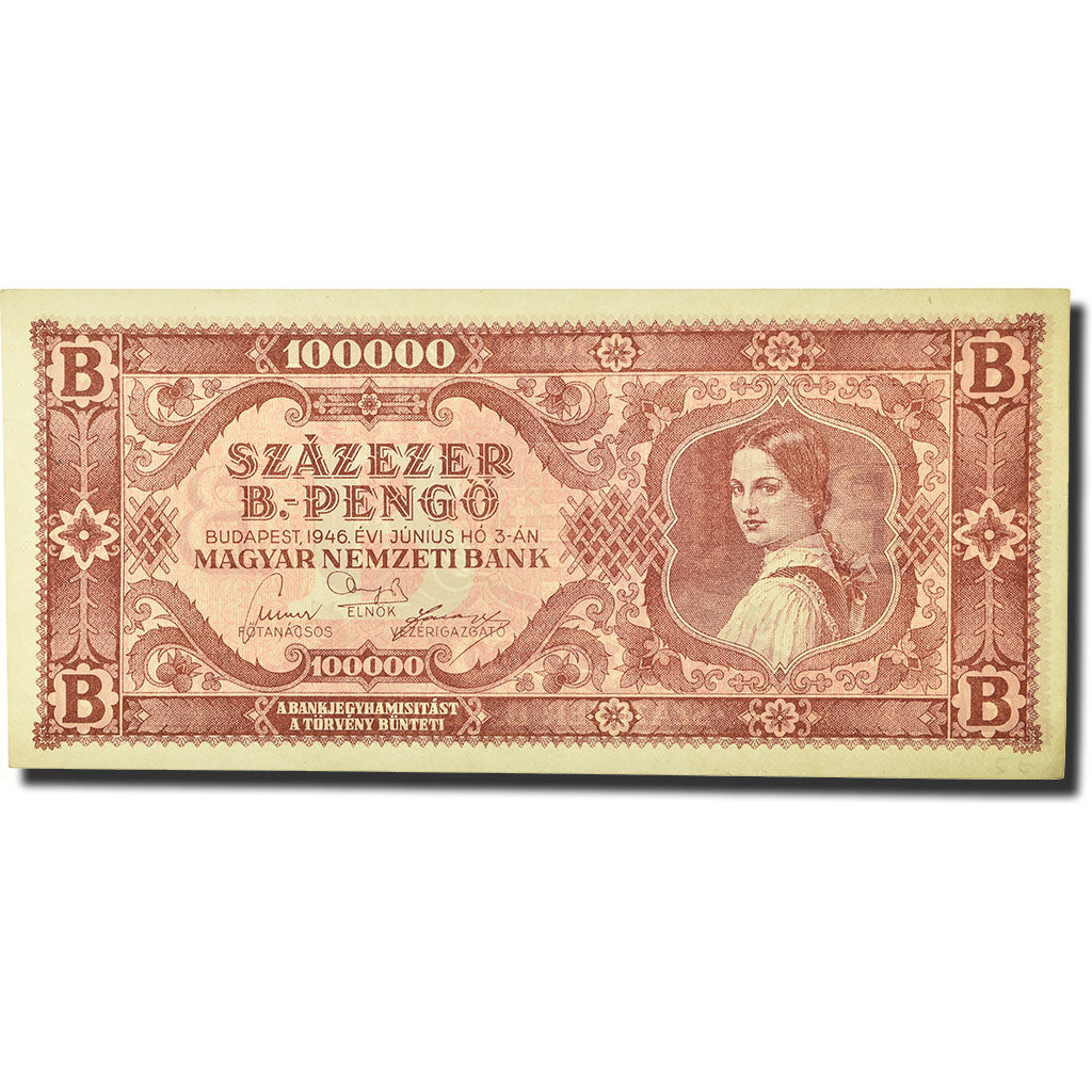 Geldschein, Ungarn, 100,000 B.-Pengö, 1946, 1946-06-03, KM:133, UNZ-
