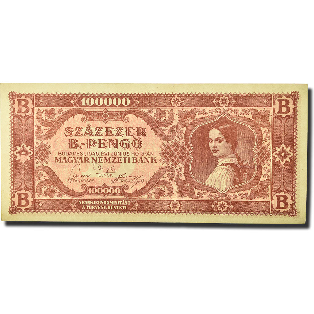 Banknote, Hungary, 100,000 B.-Pengö, 1946, 1946-06-03, KM:133, UNC(63)