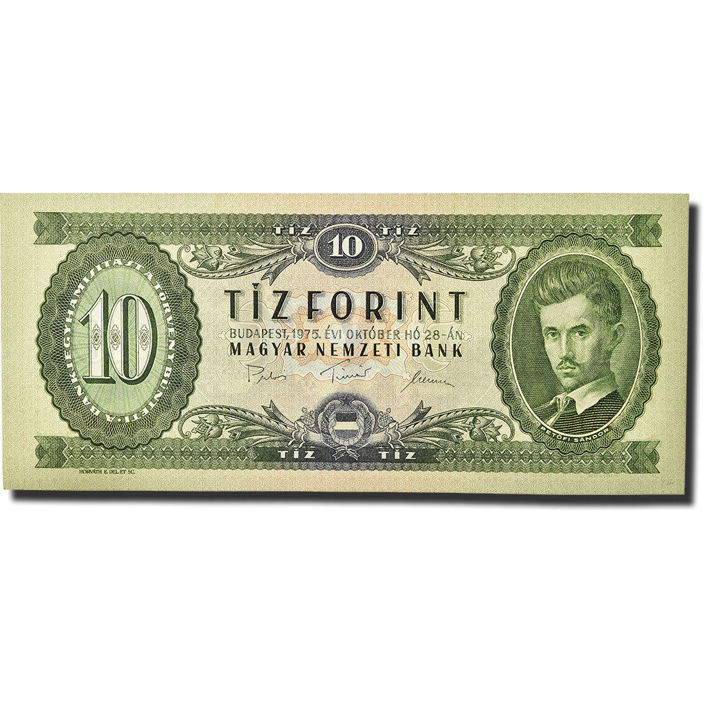 Banknote, Hungary, 10 Forint, 1975, 1975-10-28, KM:168e, UNC(65-70)
