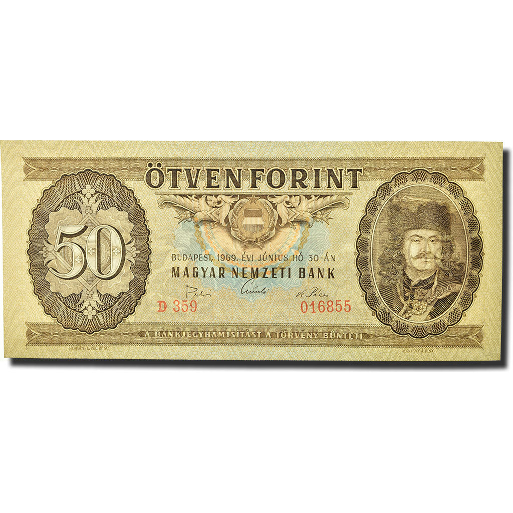 Banknote, Hungary, 50 Forint, 1969, 1969-06-30, KM:170b, UNC(63)