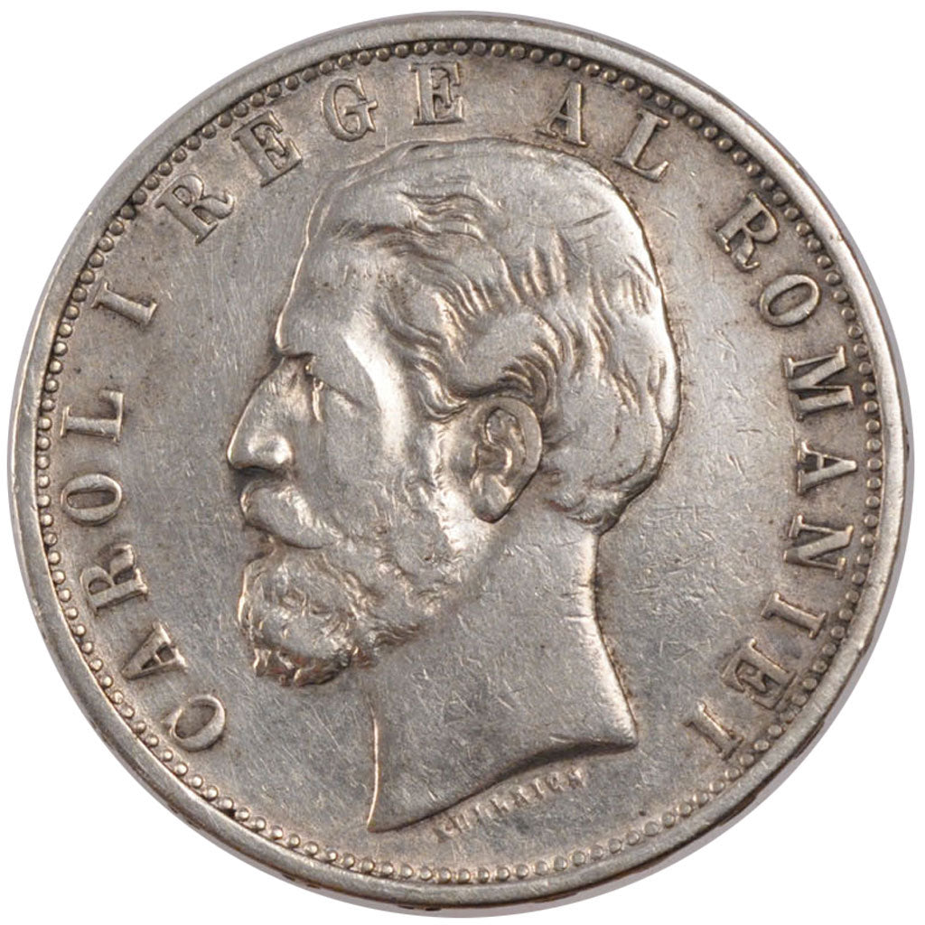 ROMANIA, 5 Lei, 1881, Bucarest, KM #17.1, EF(40-45), Silver, 25.00