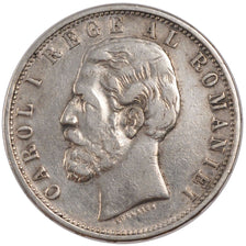 ROMANIA, 5 Lei, 1881, Bucarest, KM #17.1, EF(40-45), Silver, 25.00