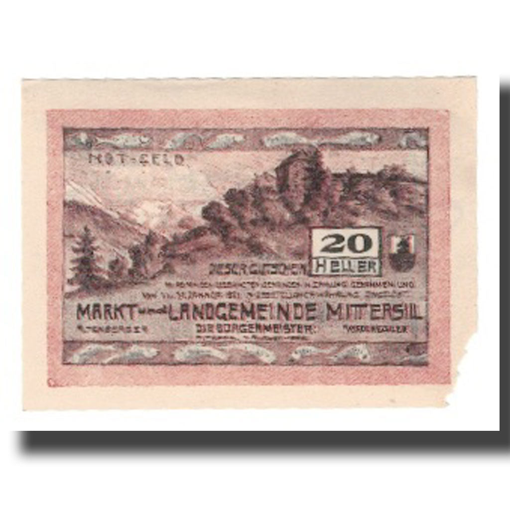 Banknote, Austria, Mittersill, 20 Heller, N.D, 1920, 1920-08-04, UNC(63)
