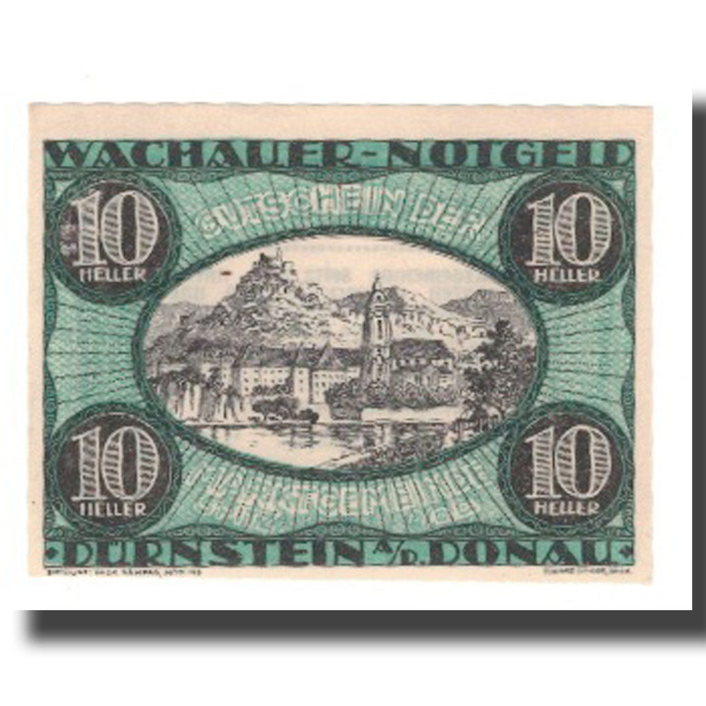 Banknote, Austria, Wachauer Notgeld Dürnstein N.Ö. Gemeinde, 10 Heller, Texte