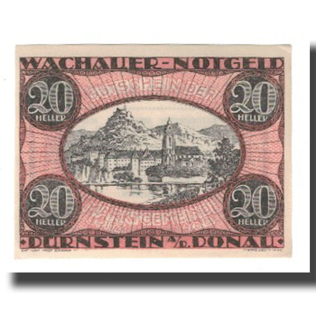 Banknote, Austria, Wachauer Notgeld Dürnstein N.Ö. Gemeinde, 20 Heller, Texte