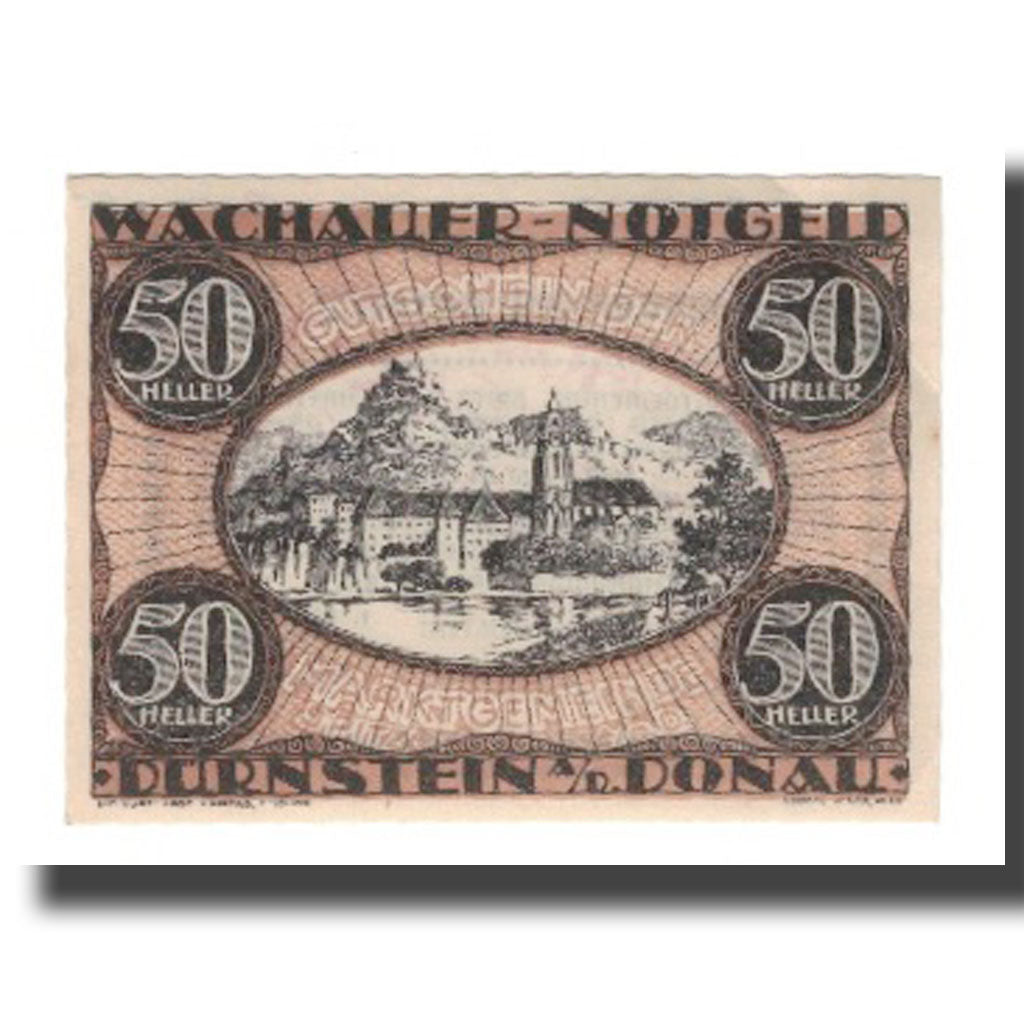 Banknote, Austria, Wachauer Notgeld Dürnstein N.Ö. Gemeinde, 50 Heller, Texte