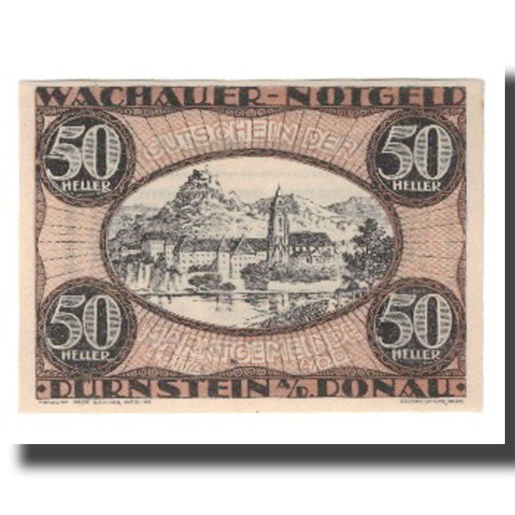 Banknote, Austria, Wachauer Notgeld Dürnstein N.Ö. Gemeinde, 50 Heller, Texte