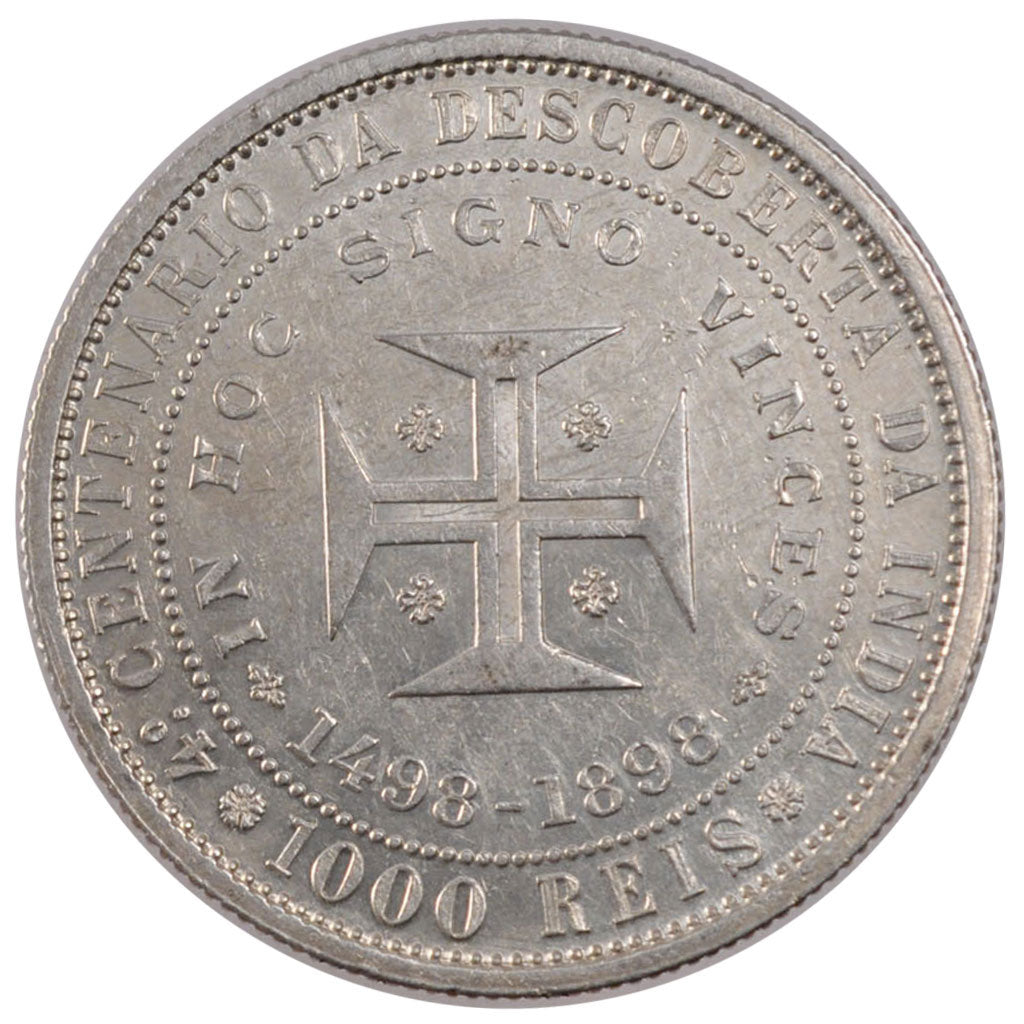 PORTUGAL, 1000 Reis, 1898, Lisbon, KM #539, AU(55-58), Silver, 25.00