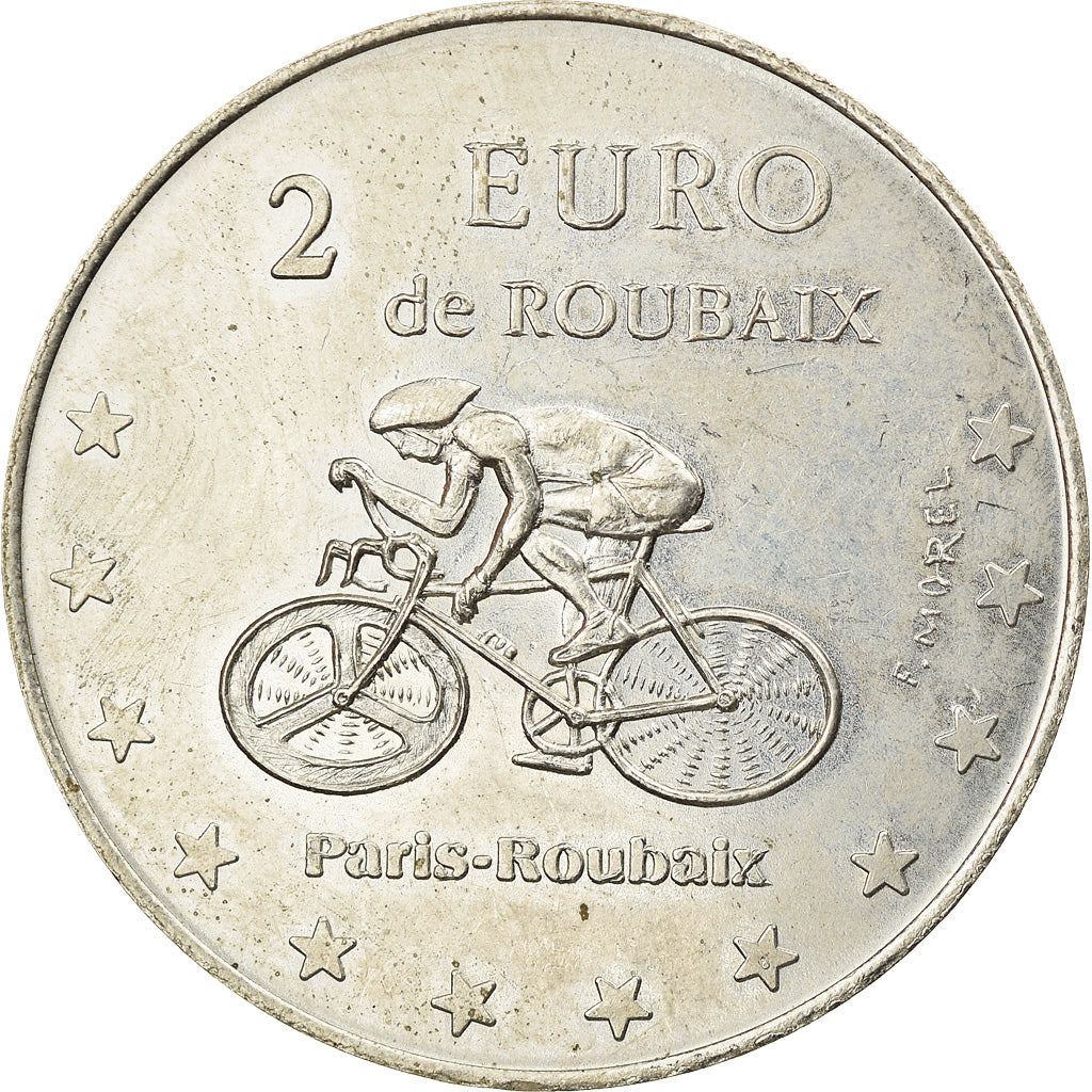 France, Jeton, 2 Euro de Roubaix, Paris-Roubaix, 1998, Morel, SUP, Copper-nickel