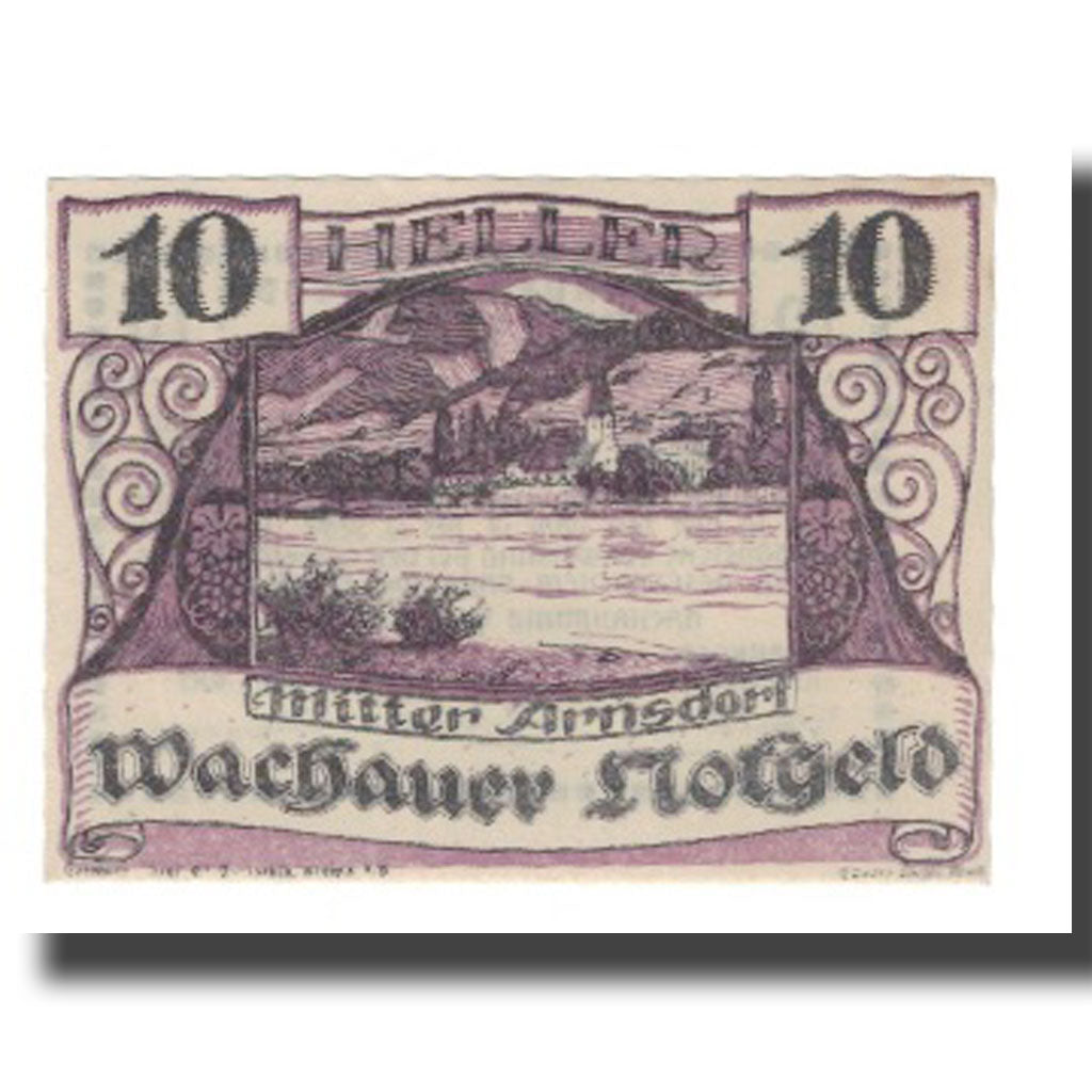 Banknote, Austria, Wachauer Notgeld Mitter-Arnsdorf Gemeinde, 10 Heller, Texte