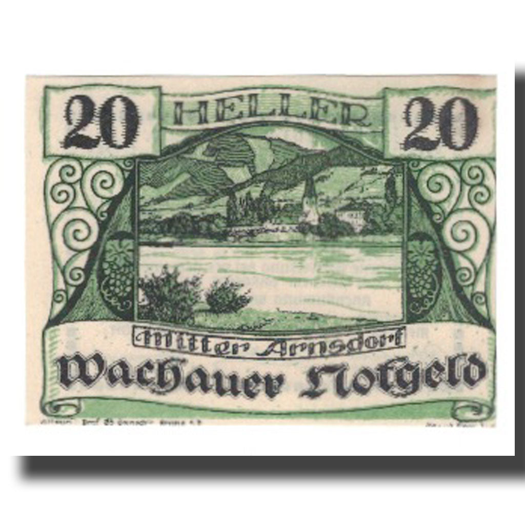 Banknote, Austria, Wachauer Notgeld Mitter-Arnsdorf Gemeinde, 20 Heller, Texte