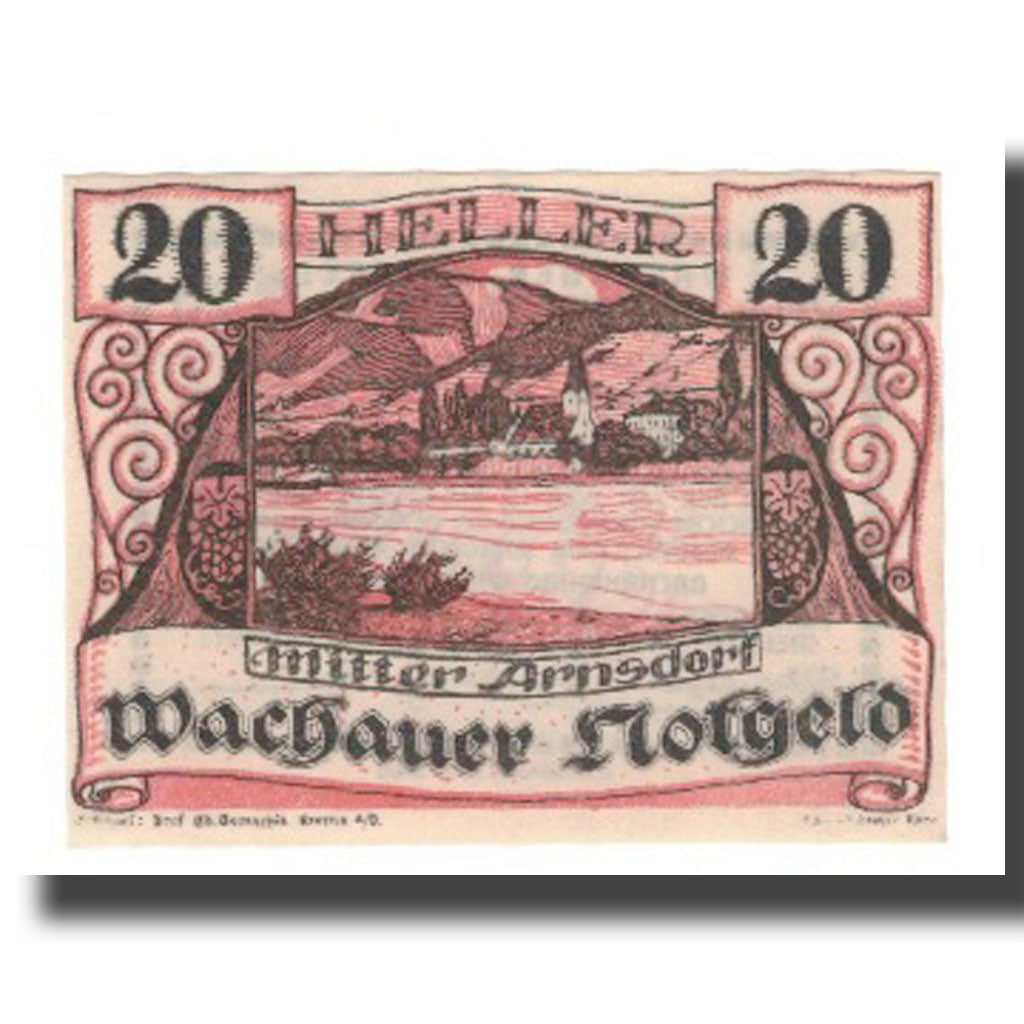 Banknote, Austria, Wachauer Notgeld Mitter-Arnsdorf Gemeinde, 20 Heller, Texte