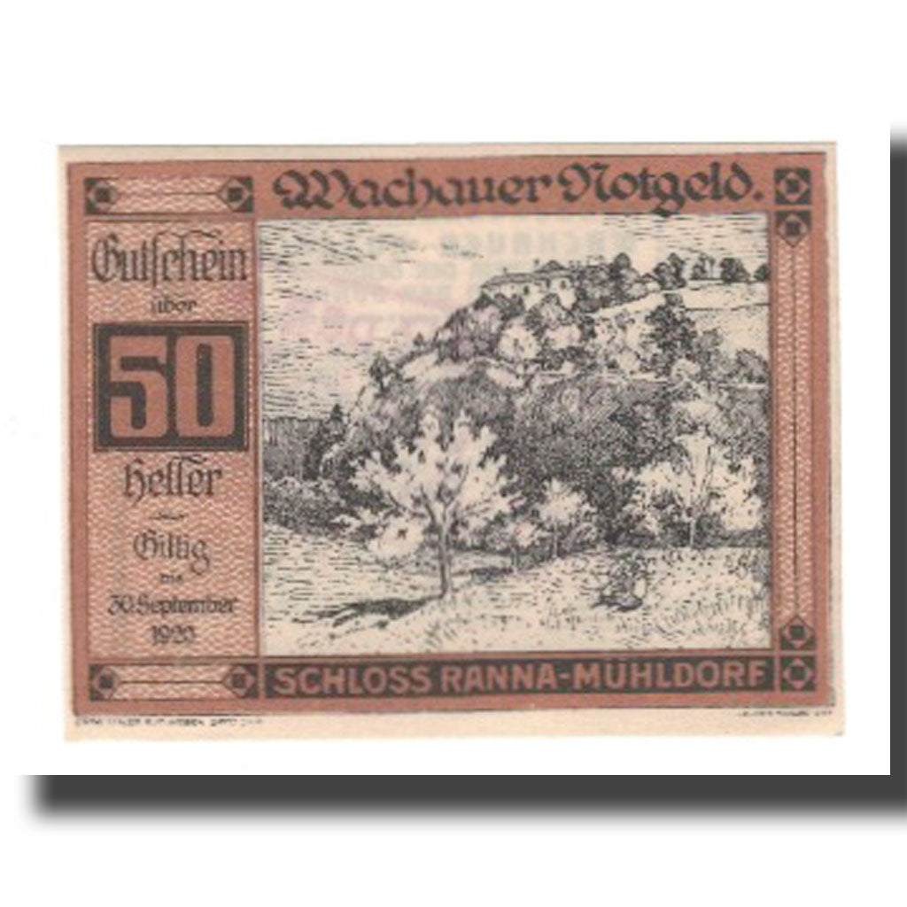 Banknote, Austria, Wachauer Notgeld Schloß Ranna-Mühldorf Gemeinde, 50 Heller