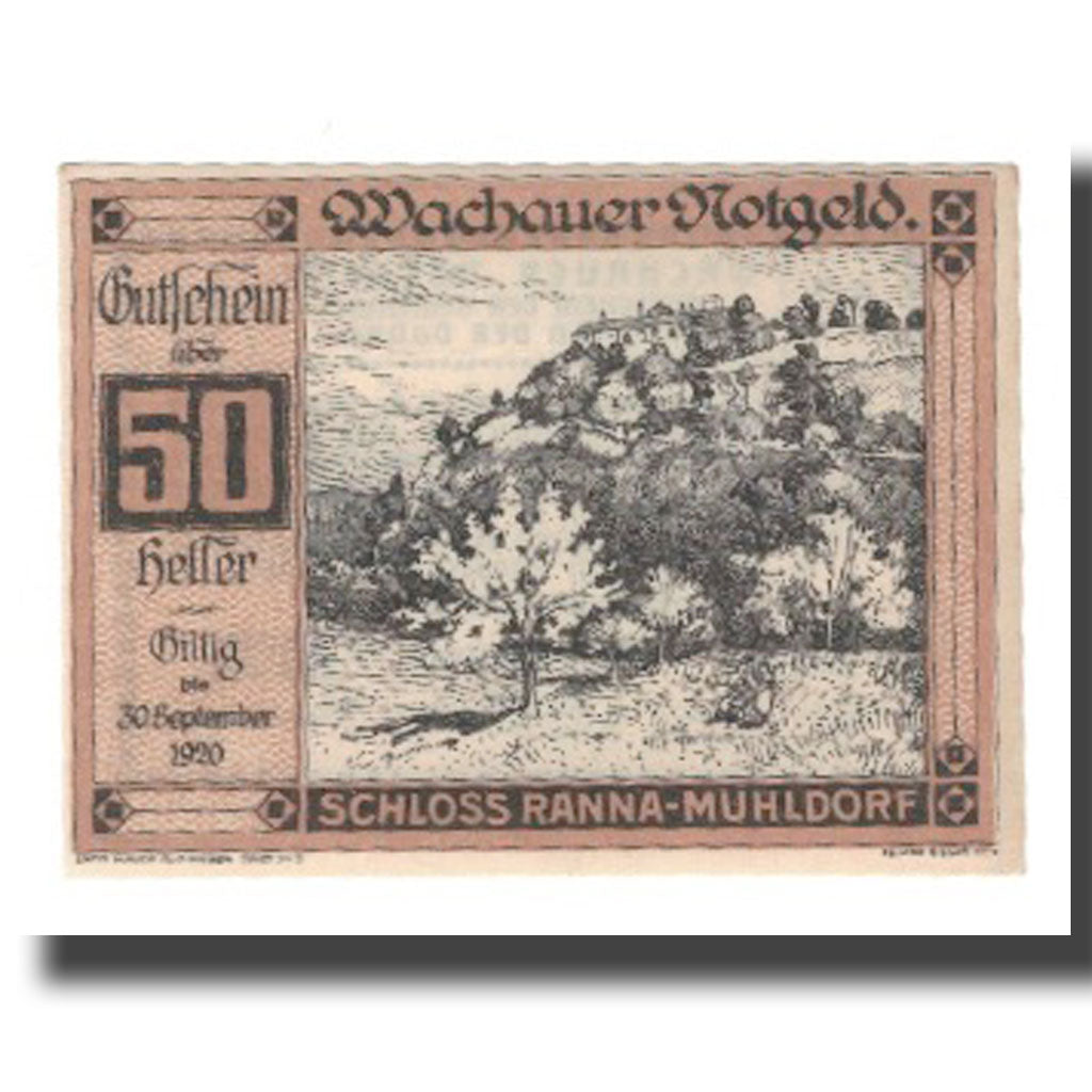 Banknote, Austria, Wachauer Notgeld Schloß Ranna-Mühldorf Gemeinde, 50 Heller