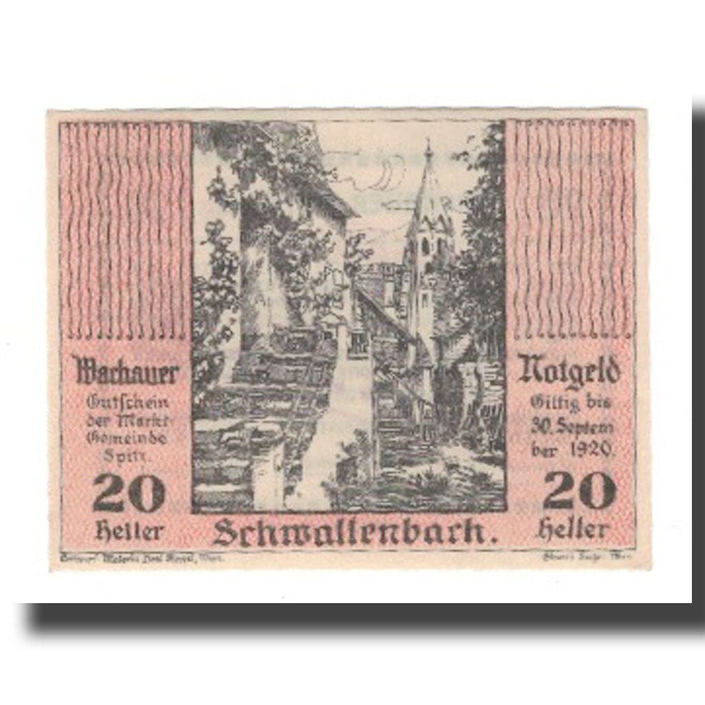 Banknote, Austria, Wachauer Notgeld Schwallenbach N.Ö. Gemeinde, 20 Heller