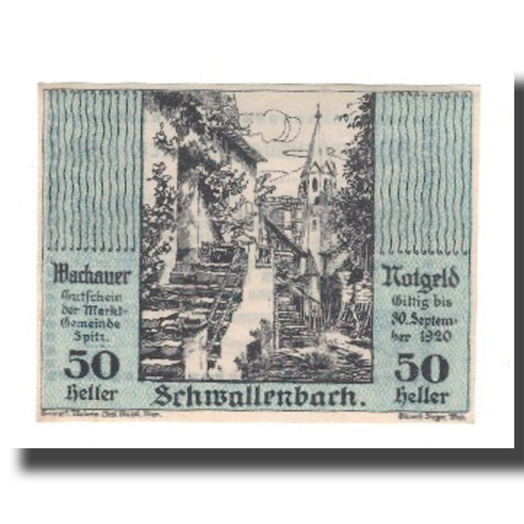 Banknote, Austria, Wachauer Notgeld Schwallenbach N.Ö. Gemeinde, 50 Heller