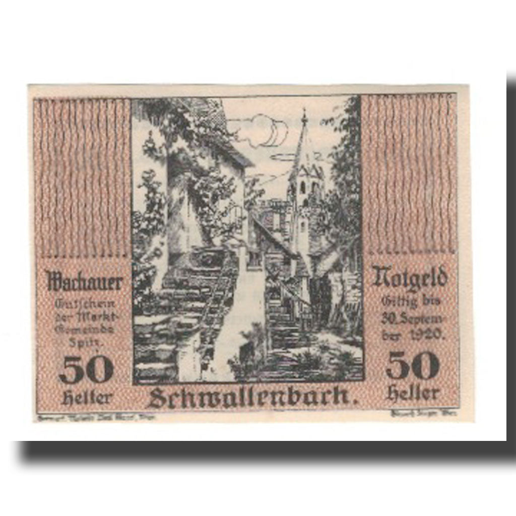 Banknote, Austria, Wachauer Notgeld Schwallenbach N.Ö. Gemeinde, 50 Heller