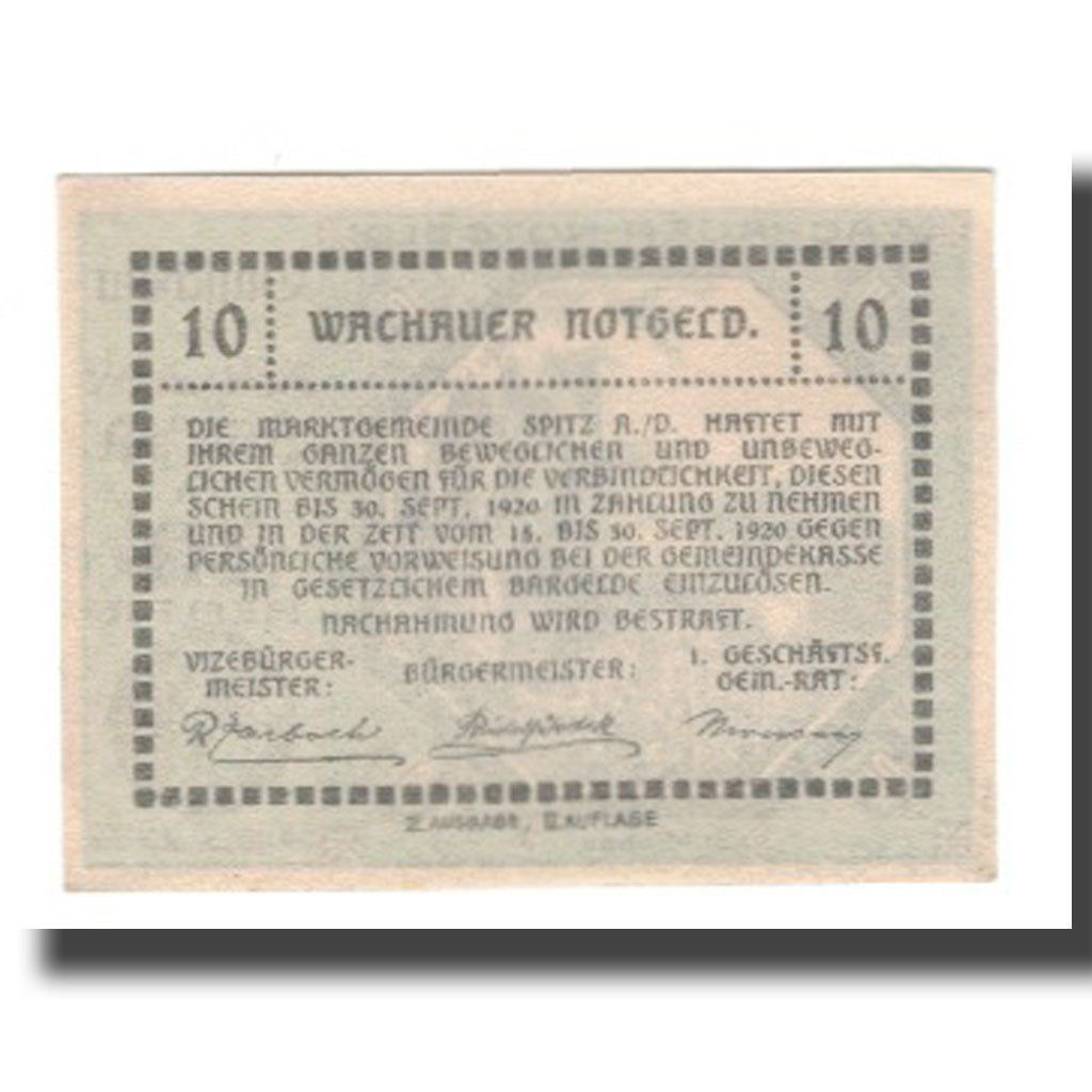 Banknote, Austria, Wachauer Notgeld St. Michael N.Ö. Gemeinde, 10 Heller, Texte