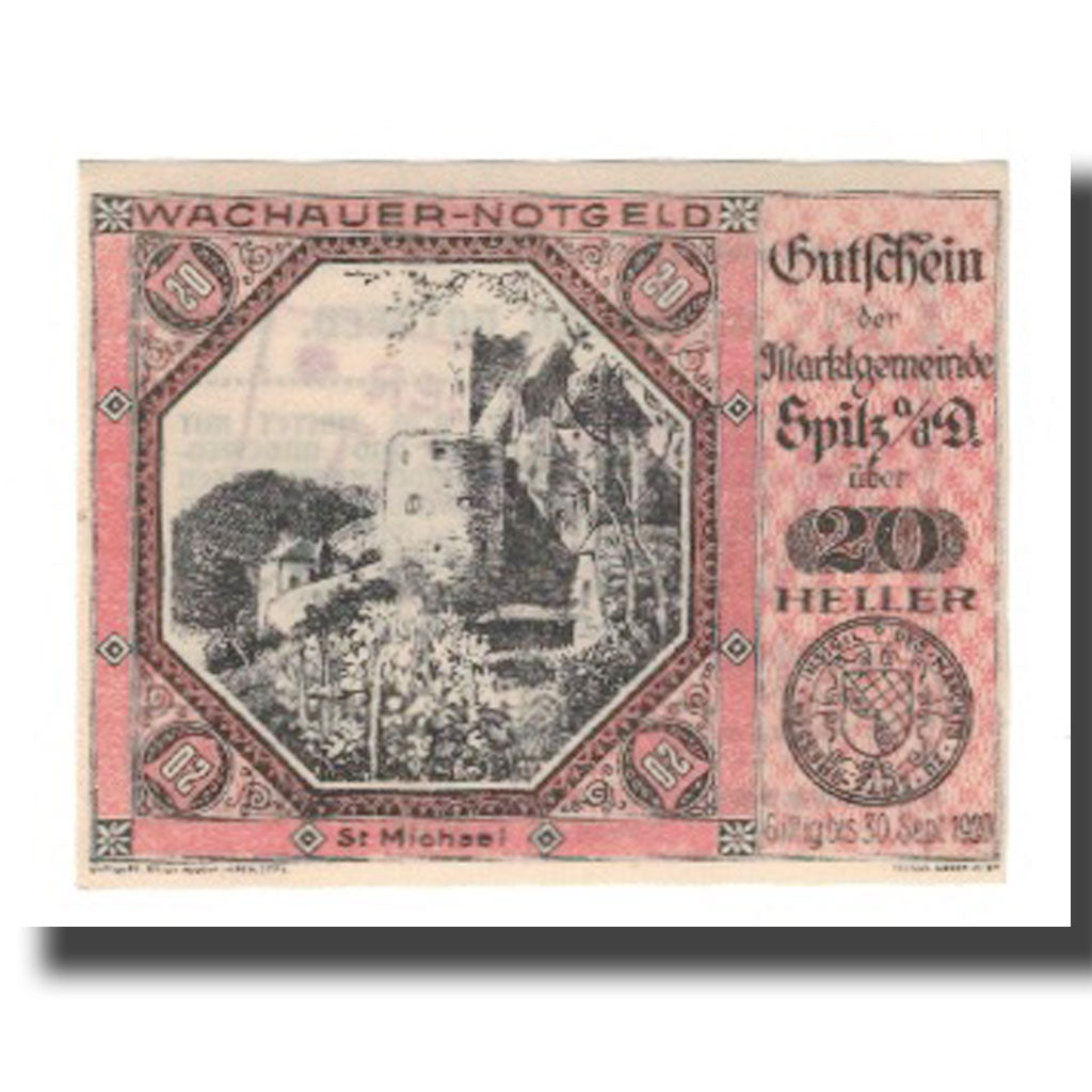 Banknote, Austria, Wachauer Notgeld St. Michael N.Ö. Gemeinde, 20 Heller, Texte